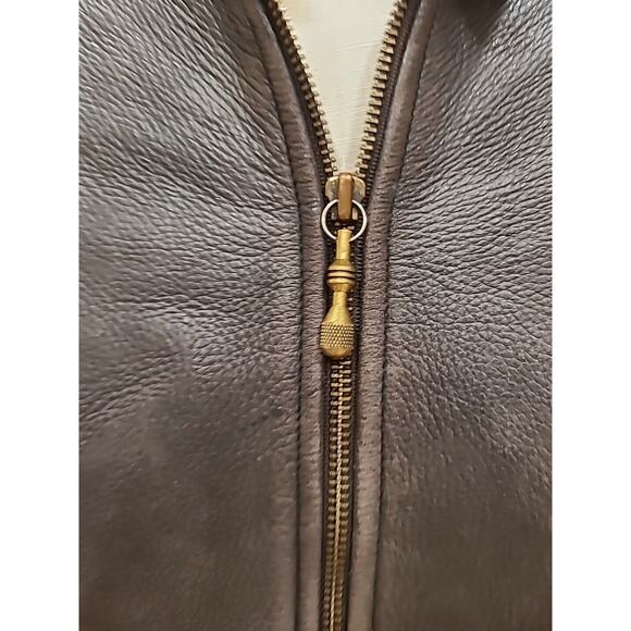 THE ORIGINAL LEATHER LINE NYC VINTAGE LEATHER JACKET SIZE 44 BROWN - Picture 3 of 12